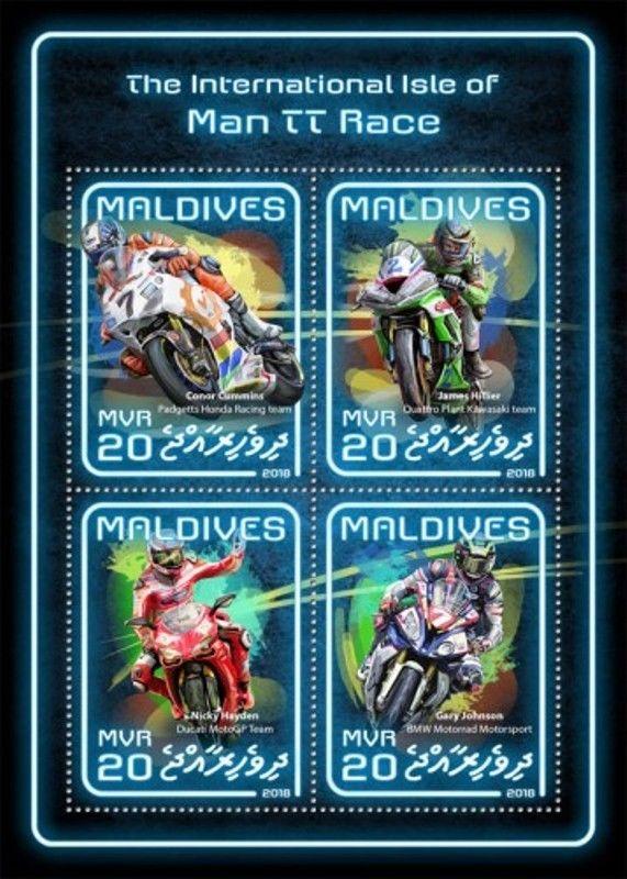 Maldives - 2018 Intl Isle of Man TT Race - 4 Stamp Sheet - MLD18509a