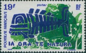 French Polynesia 1975 Sc#286,SG199 19f Nature Protection MNG