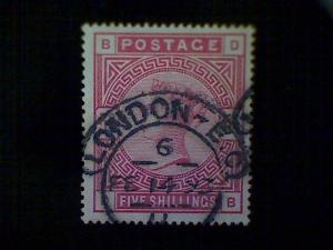 Stamp, Great Britain, Scott #108, used(o), 1884, Queen Victoria, 5sh,