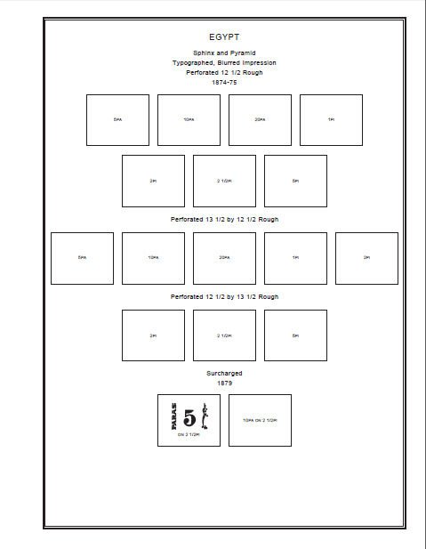 PRINTED EGYPT [CLASS.] 1866-1946 STAMP ALBUM PAGES (30 pages)