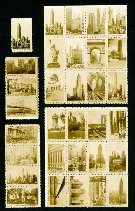 US Stamps Lot of 32 Early Photo Issues of NYC