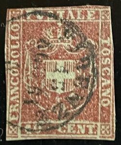 Italian State Tuscany Scott# 21 Used Avg  Cat $440.00