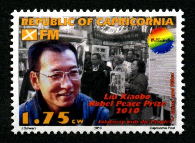 REPUBLIC OF CAPRICORNIA - 2010 - Liu Xiaobo - Perf 1v - M N H - Private Issue