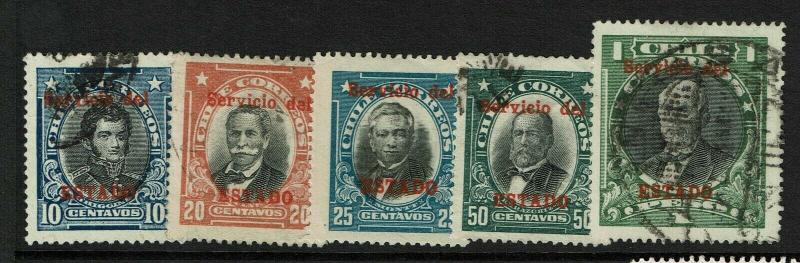 Chile SC# O23 - O27 Used / #O25 Mint Hinged - S7442