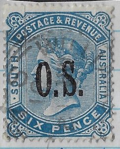 SA,  O.S. o/p 6d blue, sg Ø67/Scott Ø60, used. CV £4.50    ($5.67)  (aa458