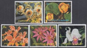 FUJEIRA Michel # 1332-6 CPL MNH SET of  5 - VARIOUS FLOWERS