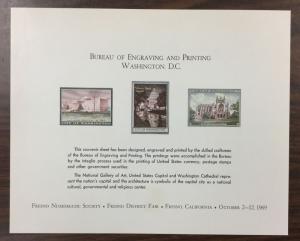 US, BEP Souvenir Card, B3, Fresno Fair, 1969 Mint  '17 CV $285.