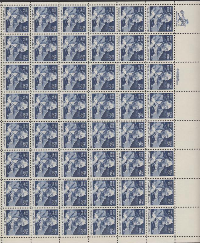 US #1950  FDR   Full sheet of 48  MNH