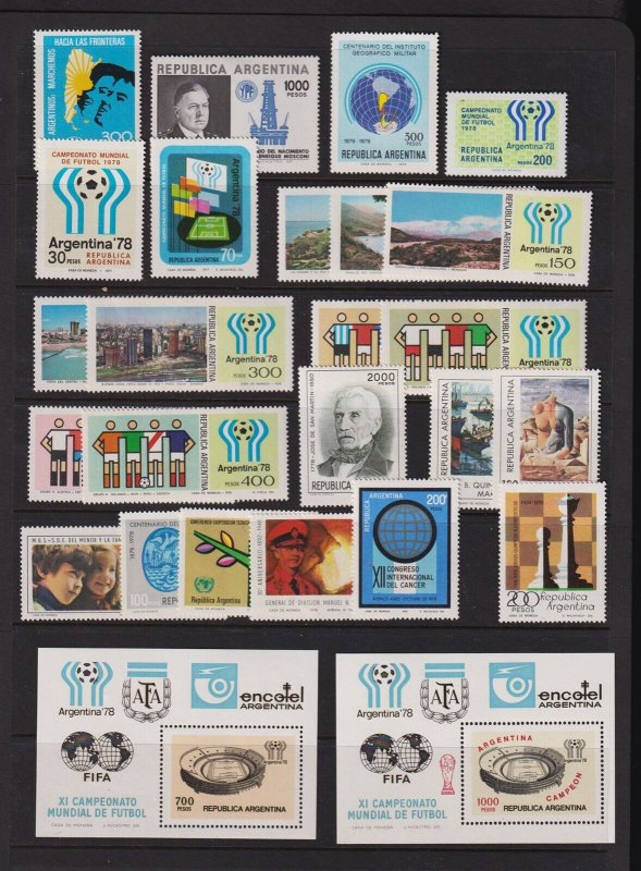 Argentina - 26 Mint, NH Commemoratives, cat. $ 29.15