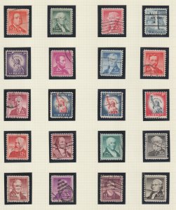 U.S.  Scott# 1030-53 1955 General Issue VF/XF Used Set Light Cancels