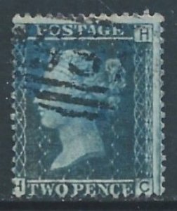 Great Britain #29 Used Plate 7 Queen Victoria 2p