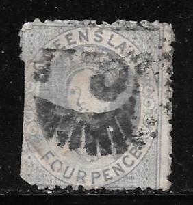 Australian States Queensland 23: 4p Queen Victoria, used, AVG