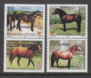 Bosnia and Herzegovina Serbian Admin 200-203 Horses MNH VF