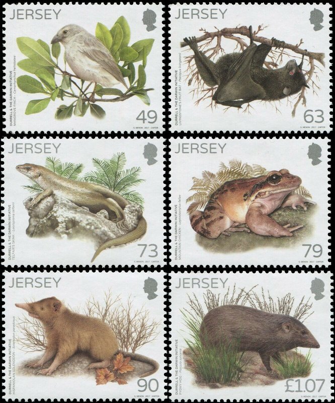 JERSEY Sc#2049-2054 Finch Bat Skink Frog Pygmy Hog MNH