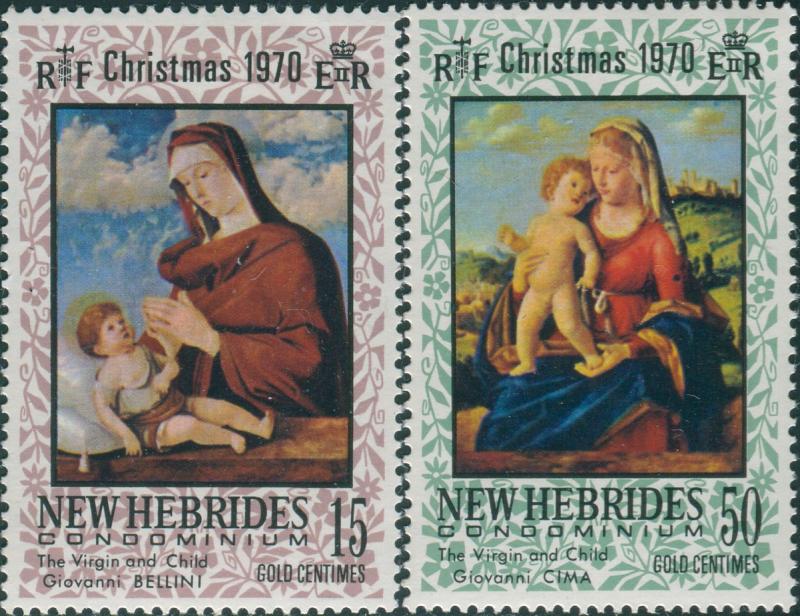 New Hebrides 1970 SG145-146 Christmas set MLH