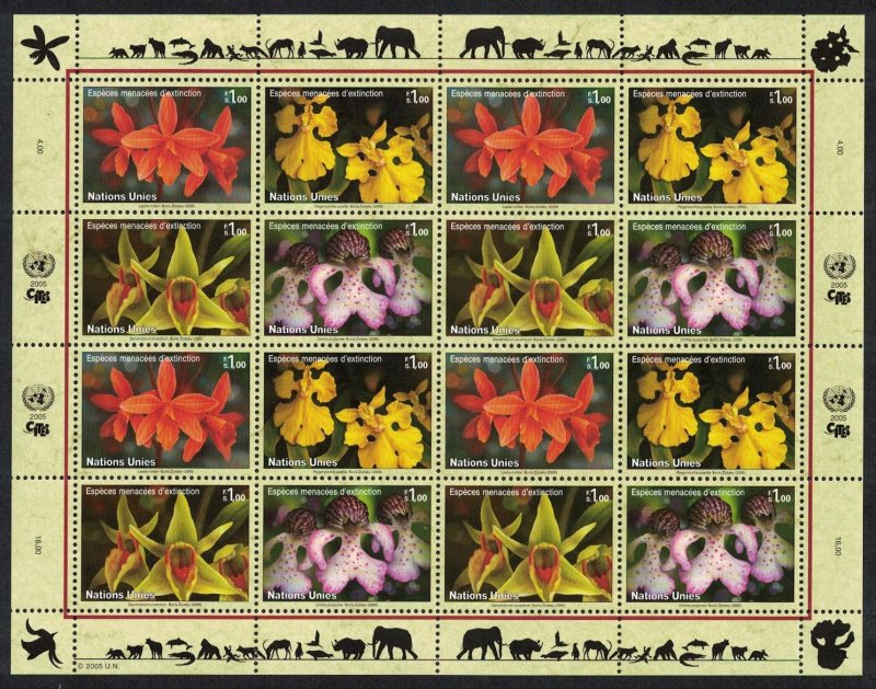 UN Geneva Orchids Endangered Species 13th Series Sheetlet SG#G498-G501 SALE