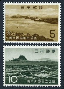 Japan 795-796, MNH. Michel 837-838. Inland Sea National Park, 1963. Whirllool.