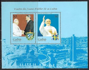 Cuba 3894 MNH SS POPE FIDEL [D5]