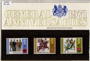 PRESENTATION PACK PP39 1971 - GENERAL ANNIVERSARIES (printed no.32a)
