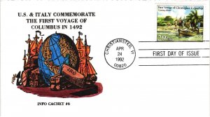 #2620-2623 Columbus Voyages SET OF 4  COLORED  Different ONE SHOWN – INFO C...