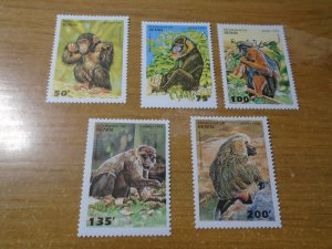 Benin  #  755-59  MNH   Primates