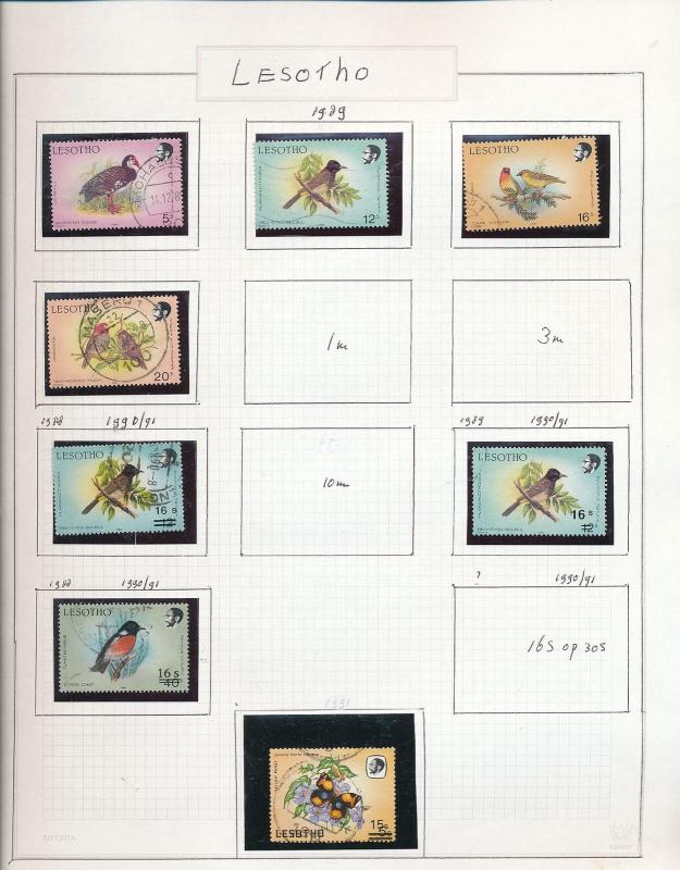 Lesotho 1970s/90s Wildlife Disney Birds M&U Appx 120 Items (Au10761)