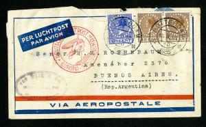 Netherlands Stamps Zeppelin Cover Flown to Argentina