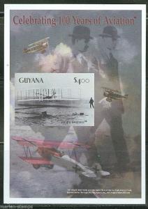 GUYANA IMPERFORATED 100 YEARS OF AVIATION S/SHEET SC#3774 MINT NH RARE