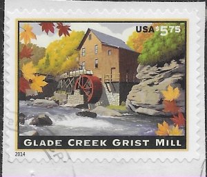 US #4927 Single - Used on piece. Glade Creek Grist Mill - very nice.