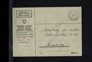 Switserland Army postal service - Feldpost  - Cp. E.M. Bat. Füs. Mont. 19 [F...