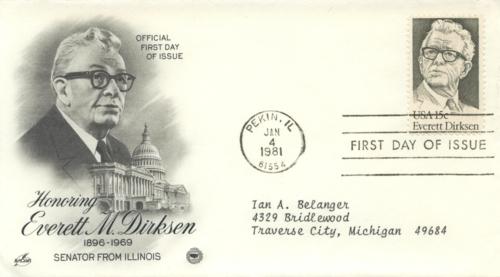 1981 Everett Dirksen  (Scott 1874) POA Artcraft FDC