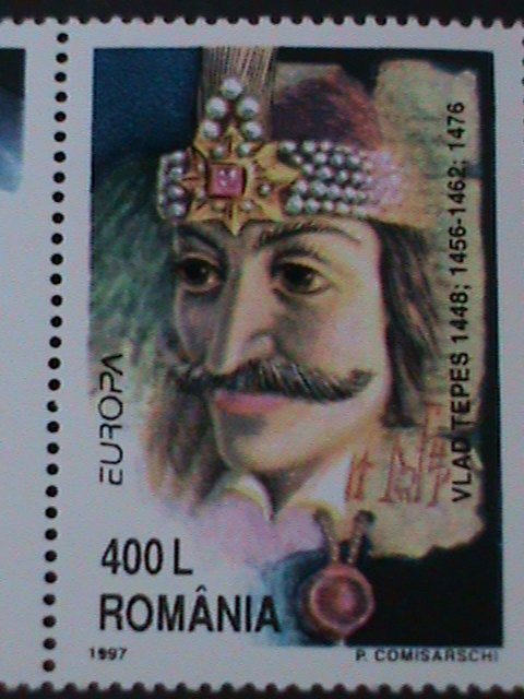 ​ROMANIA-1997-SC#4158a-EUROPA-DRACULA-STRIP STAMP-MNH VF WE SHIP TO WORLDWIDE