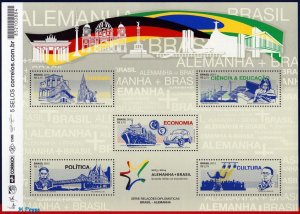 3256 BRAZIL 2013 RELATIONSHIP WITH GERMANY, CHURCHES ENERGY SHIPS CARS B-175 MNH