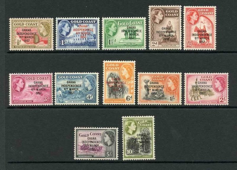 Ghana SG170/81 1957 Set of 12 M/M Cat 15 Pounds