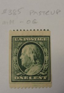 US Sc. #385 – 1 Cent Past-up Stamp – MH