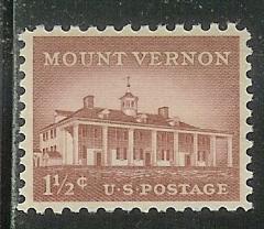US Cat # 1032, Mt. Vernon, MNH*-