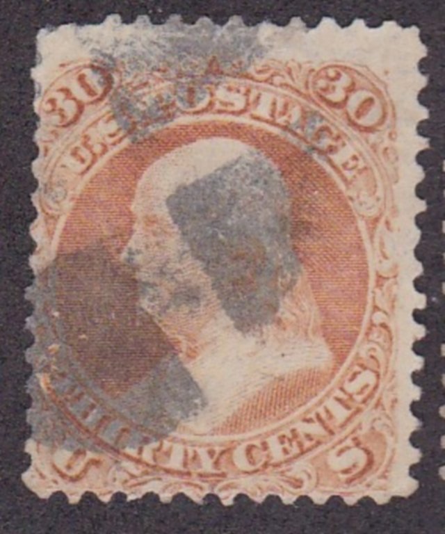 US Stamp #71, Used, Small Crease in Upper Left Corner