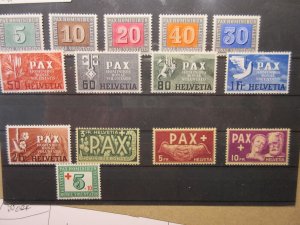 SWITZERLAND Scott 293-305, B145 PAX set complete XF++ MNH Lot12 Cat $525