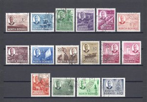 NORTH BORNEO 1950/52 SG 356/370 USED Cat £150