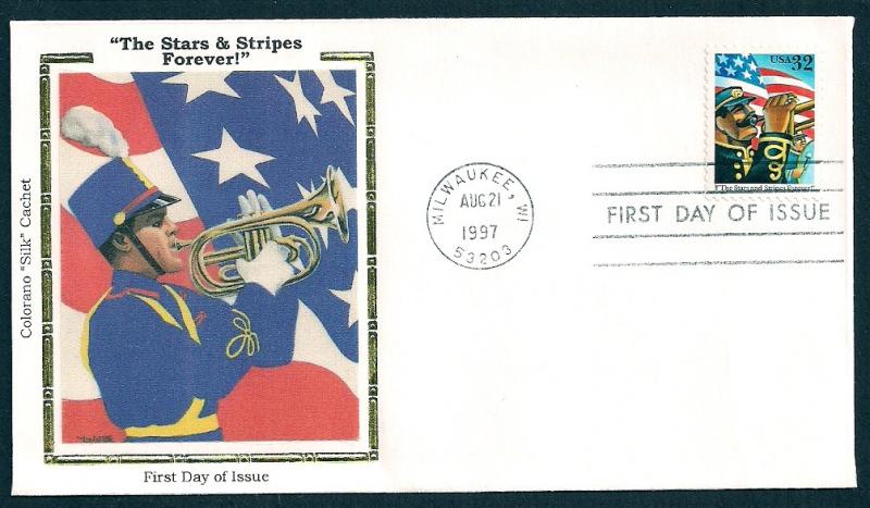 UNITED STATES FDC 32¢ Stars & Stripes Forever 1997 Colorano