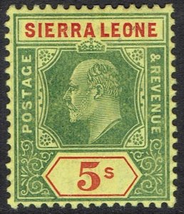 SIERRA LEONE 1907 KEVII 5/-