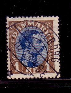 Denmark Sc 128 1920 1 kr Christian X stamp used