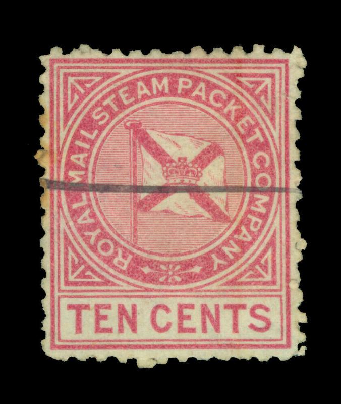 DWI 1875 Royal Mail Steam Packet Company 10c  rose  Yvert #14 used 