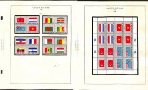 United Nations Stamp Collection on 45 Scott Specialty Pages MNH, 1980-87 Flags