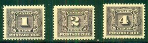 CANADA #J1-3, Mint Hinged, VF, Scott $125.00