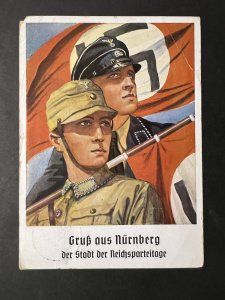 1936 Nazi Germany Postcard Cover Nuremburg to Gallian OH USA