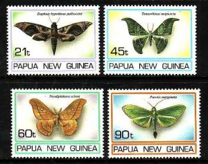 Papua New Guinea-Sc#846-9- id6-unused NH set-Insects-Moths-1994-