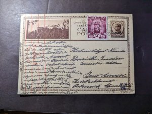 1940 Censored WWII Romania Postcard Cover Bucharest