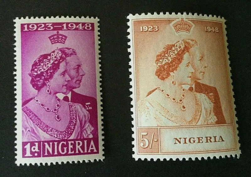 Nigeria: 1948 Royal Silver Wedding, Very lightly mounted, Mint. 