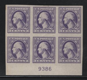 535 Plateblock XF-OG mint lightly hinged Rich color cv $ 125 ! see pic !